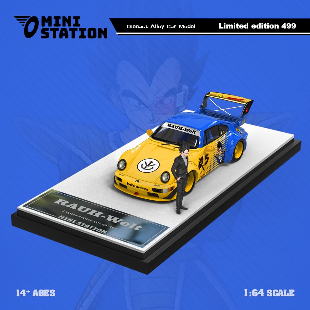 Porsche RWB 964 Vegeta 1:64 Scale Diecast Model with Figurine by Mini Station