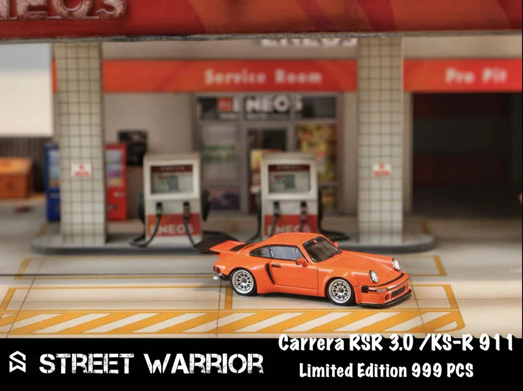 Porsche Carrera RSR 3.0 KS-R 911 Orange 1:64 Scale Diecast by Street Weapon Passenger Side View