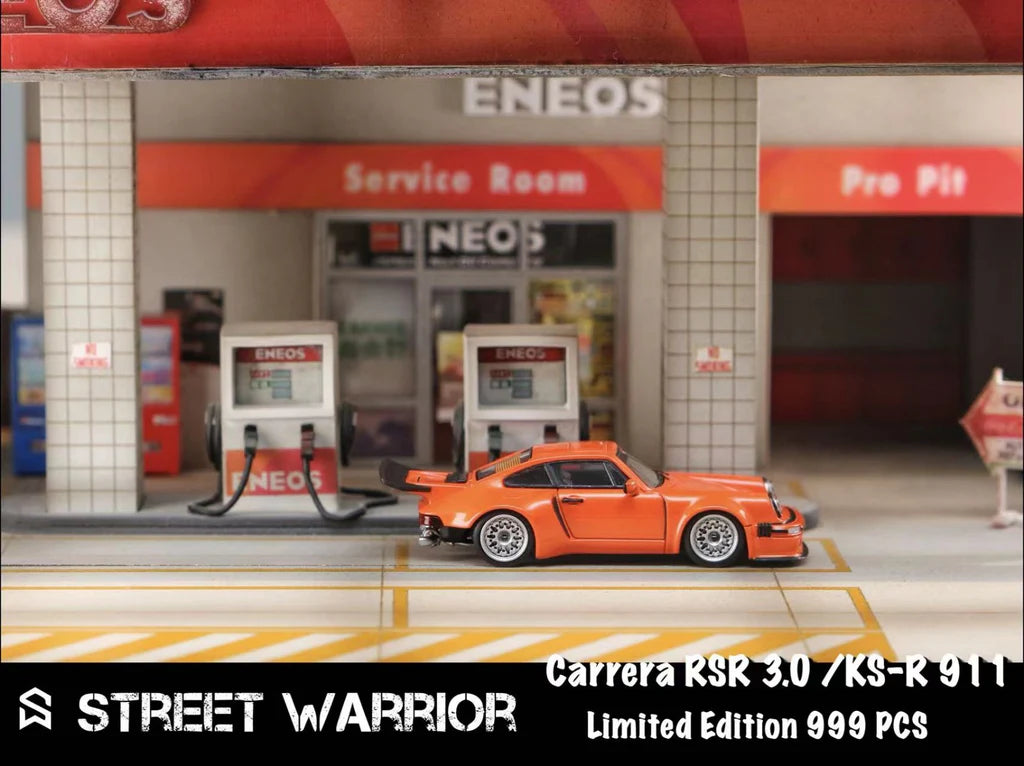 Porsche Carrera RSR 3.0 KS-R 911 Orange 1:64 Scale Diecast by Street Weapon Side View