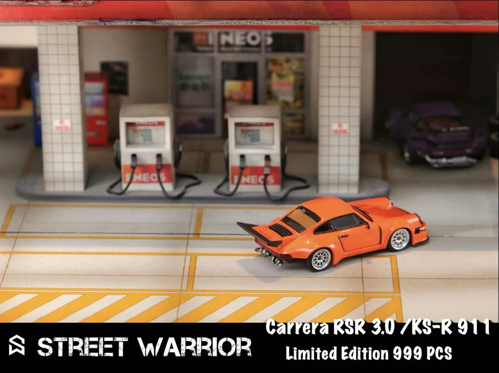 Porsche Carrera RSR 3.0 KS-R 911 Orange 1:64 Scale Diecast by Street Weapon Rear View