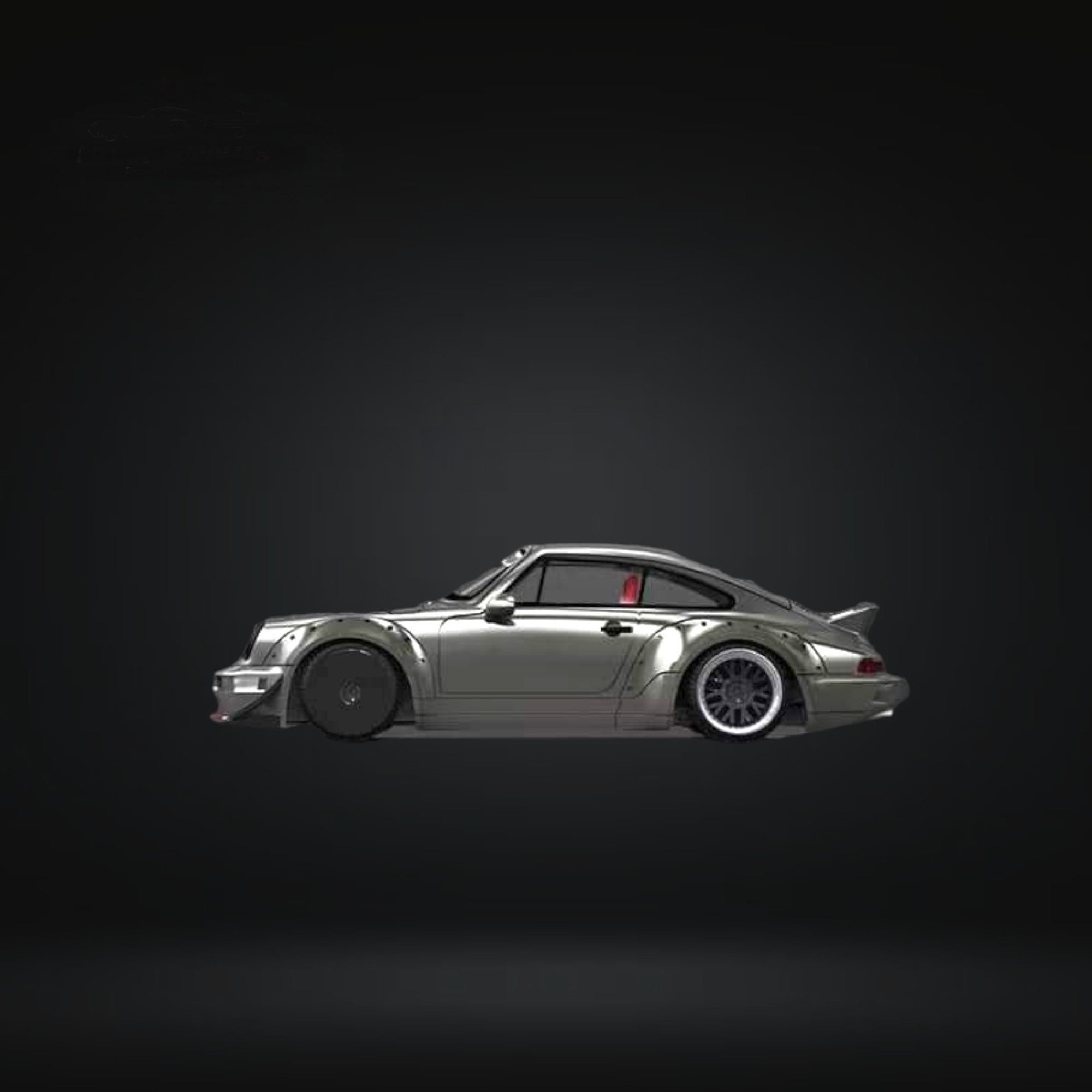 Porsche RWB 964 Liquid Silver DUCKTAIL 1:64 by Aurora Model