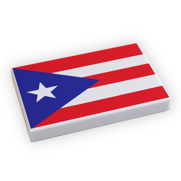 Puerto Rico Flag (2x3 Tile) made using LEGO part