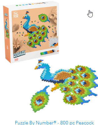 Plus Plus Puzzle By Number - Peacock Puzzle Blocks