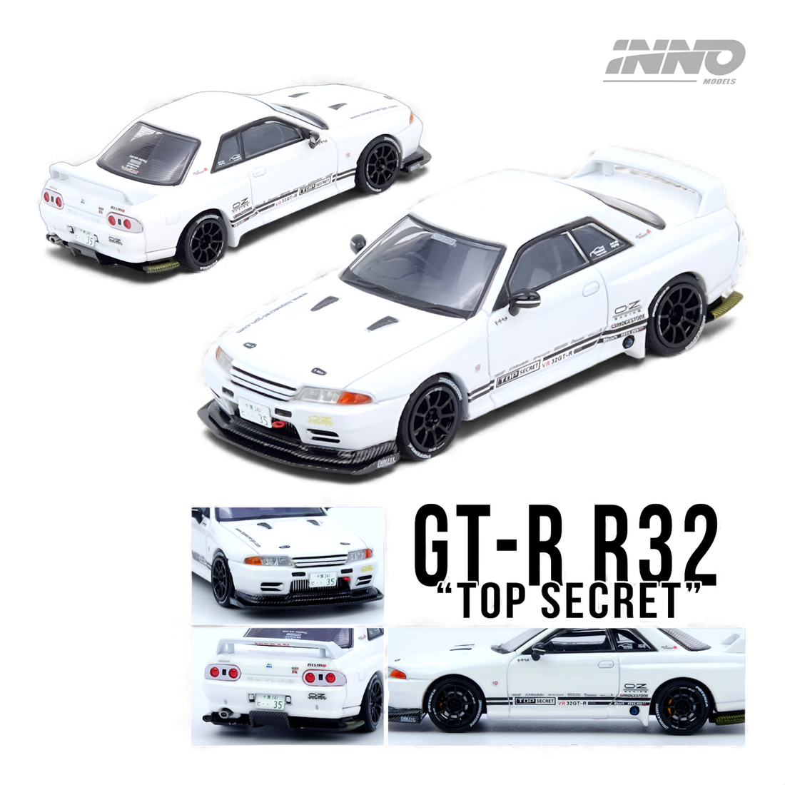Nissan Top Secret VR32 GT-R White 1:64 by INNO64 