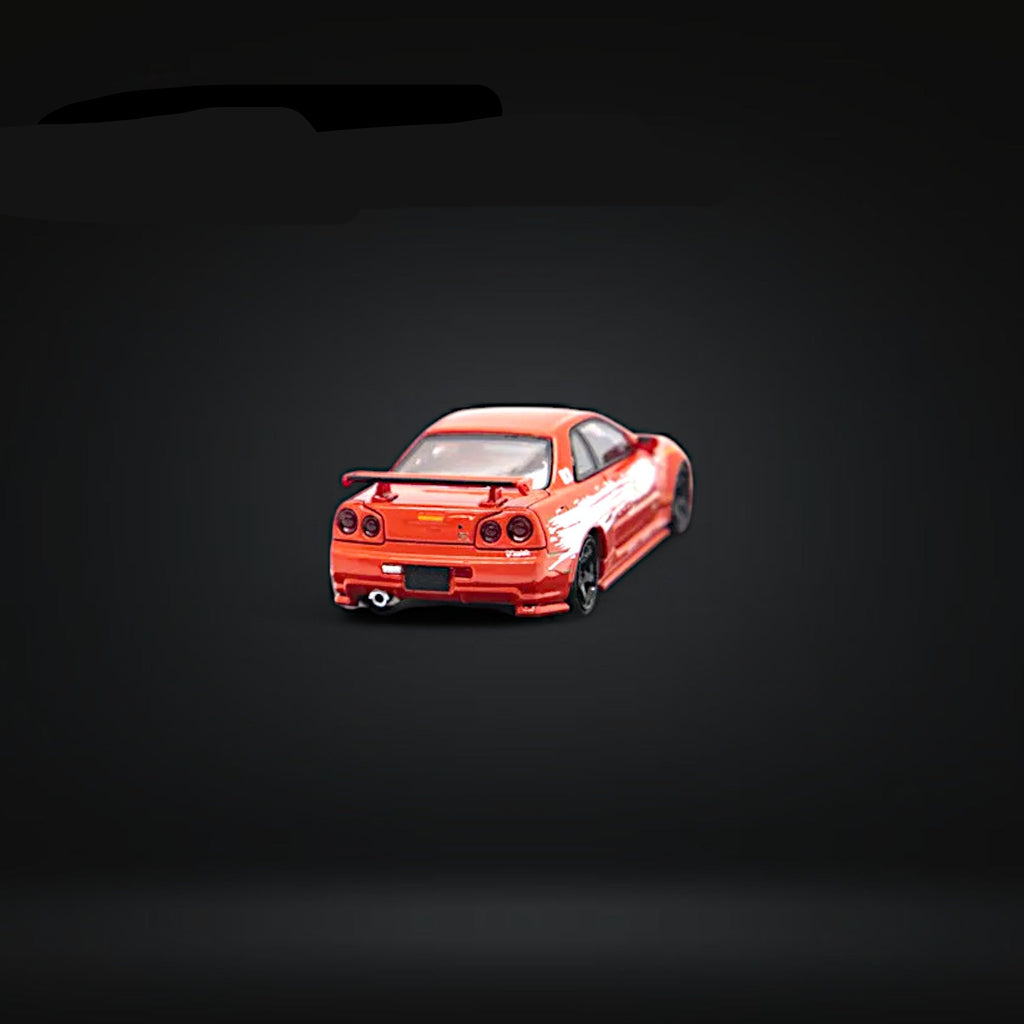 Nissan Skyline GT-R R34 Z-Tune FNF Red Livery 1:64 Diecast Model