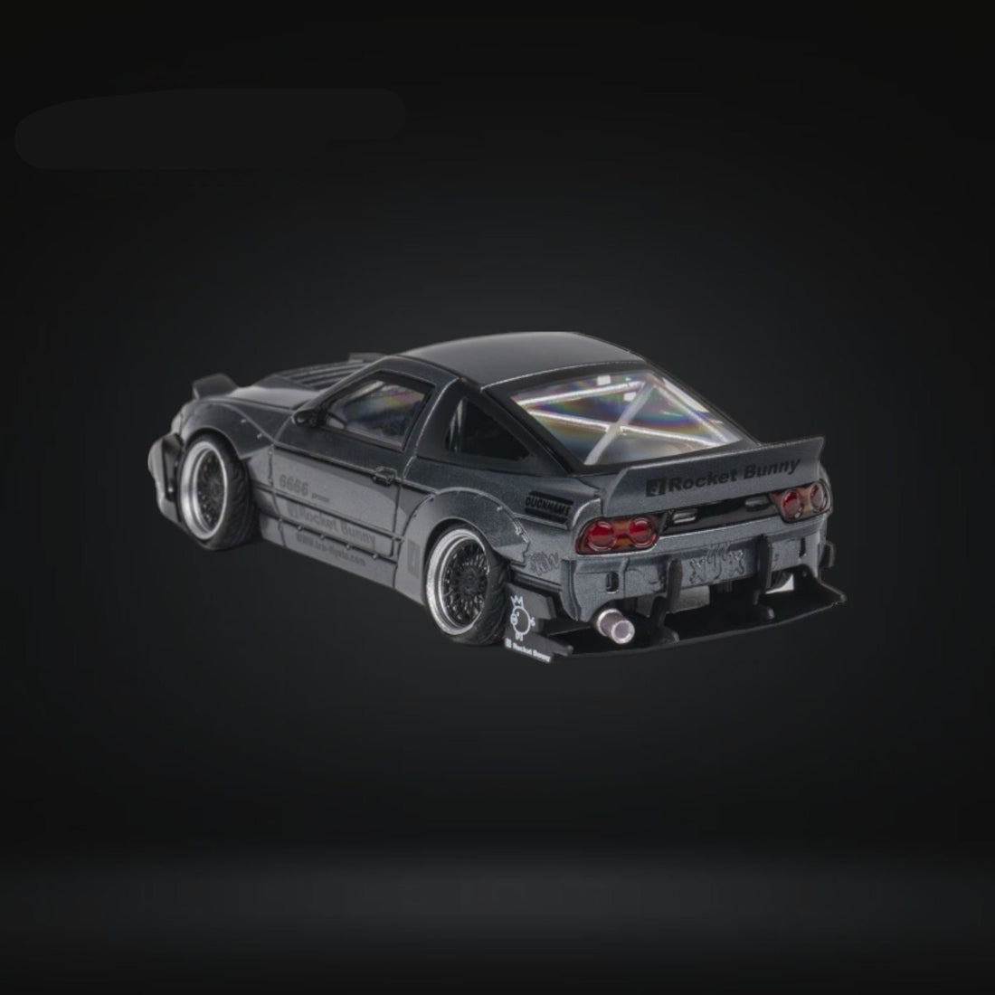 Custom 180SX Pandem Rocket Bunny Matte Grey 1:64 by MicroTurbo - 4