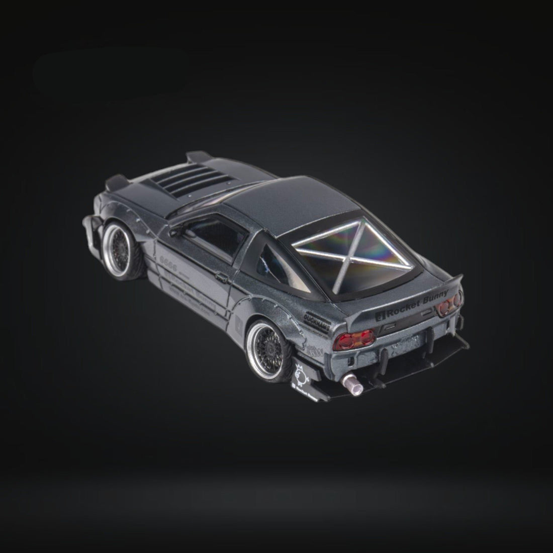 Custom 180SX Pandem Rocket Bunny Matte Grey 1:64 by MicroTurbo - 5