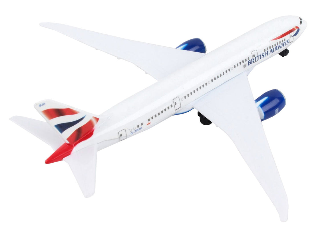 787 Commercial Aircraft "British Airways" (G-ZBJA) White with Blue and Red Tail Diecast Model Airplane by Daron-2