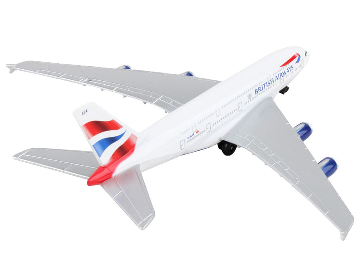 A380 Commercial Aircraft "British Airways" (G-XLEA) White with Blue and Red Tail Diecast Model Airplane by Daron-1