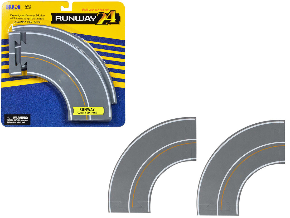 Runway Curved Sections 2 Piece Set for Diecast Models by Runway24-0