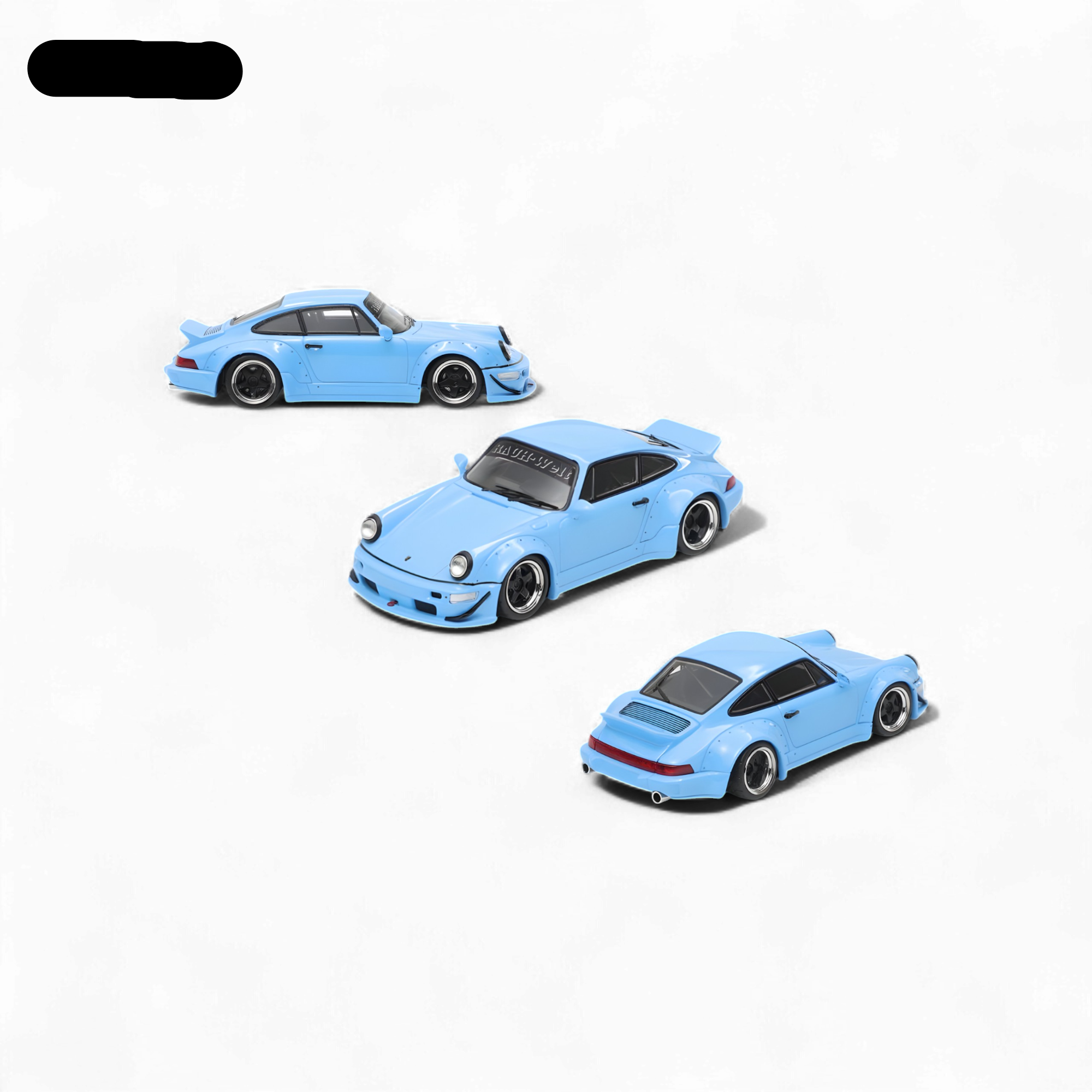 Porsche Rauh-Welt RWB964 Wide-Body Duck Wing - Sky Blue 1:64 by Fast Speed