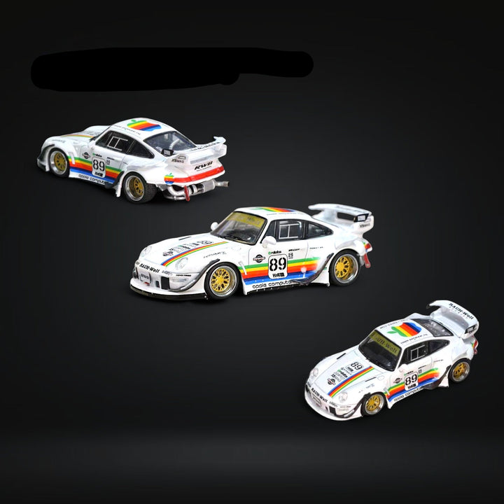 Porsche 993 RWB White Apple Livery 1:64 by Street Weapon