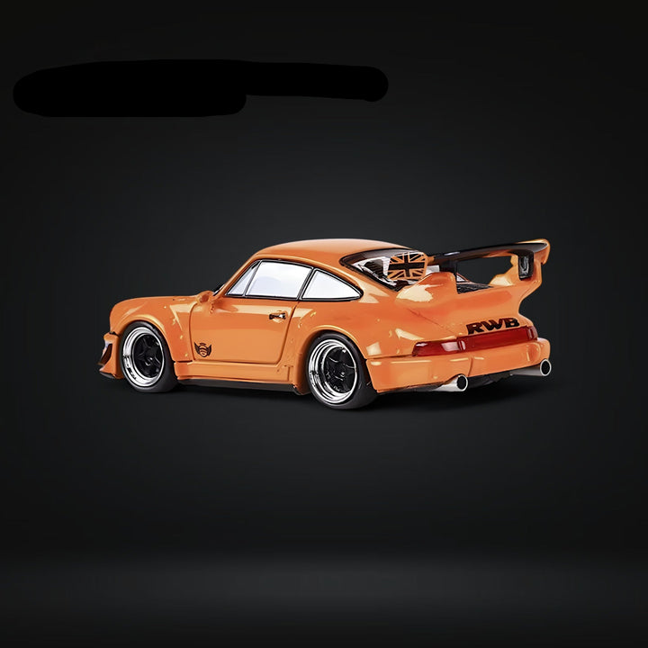 Porsche 964 RWB Widebody HIBIKI GT Version Rear Wing in Orange 1:64 by Fast Speed - 2