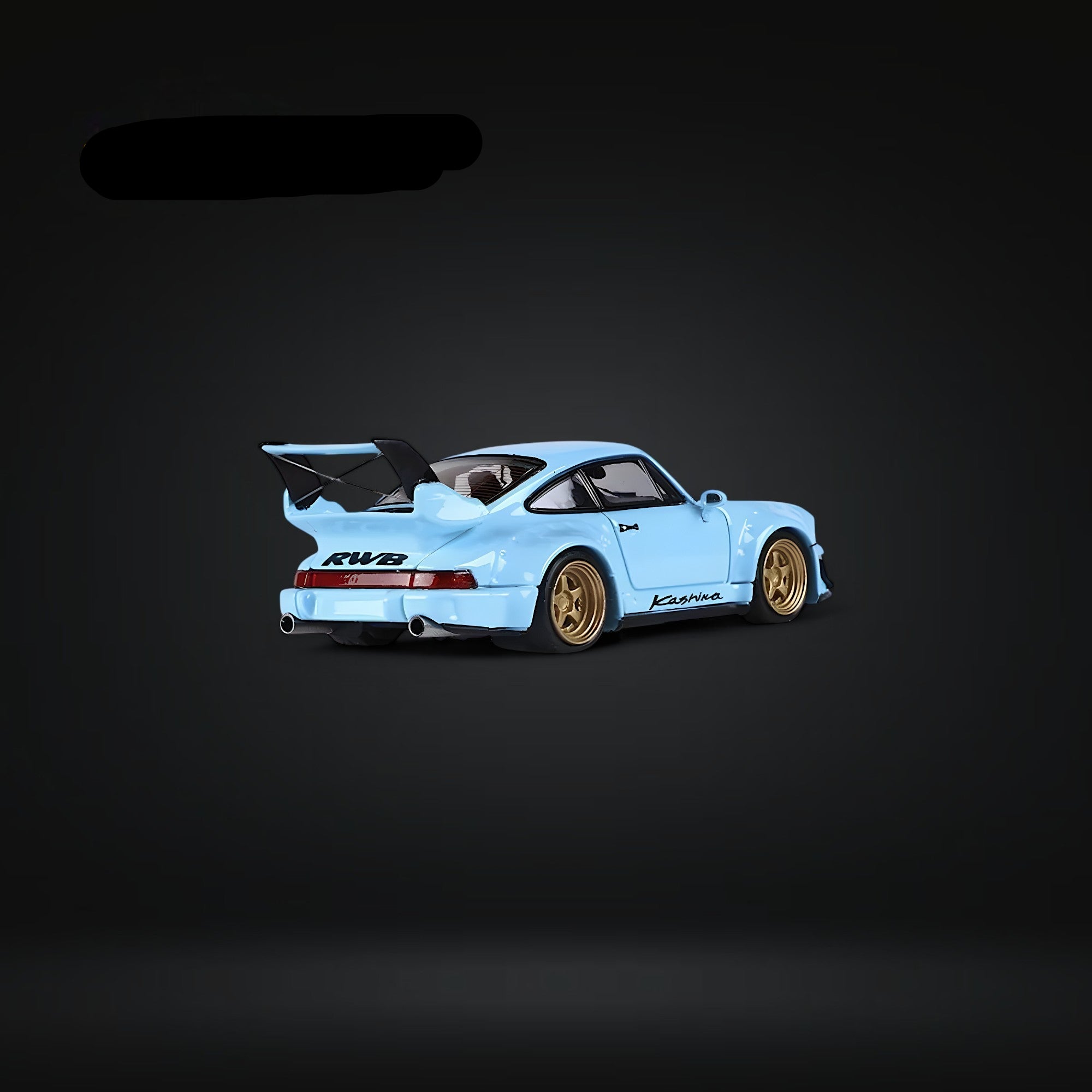 Porsche 964 RWB Widebody KASHIWA X Version Rear Wing in Tiffany Blue 1:64 by Fast Speed - 3