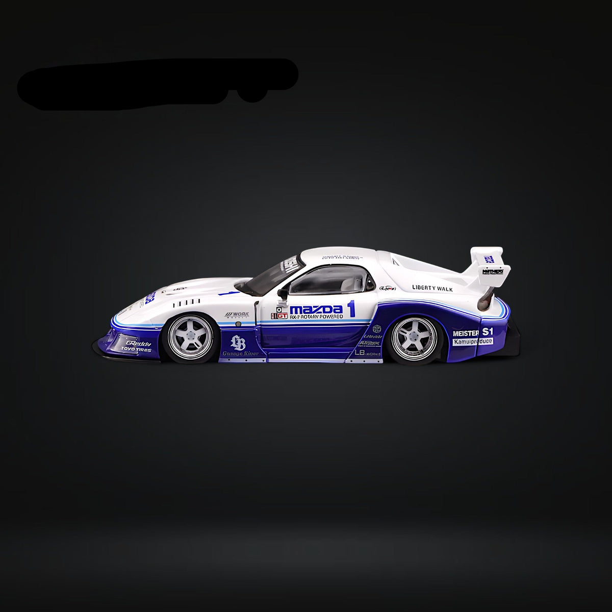 Mazda RX-7 LBWK FD3S Blue-White HTKS 24' 1:64 by Inno64 – Big Boy Toys