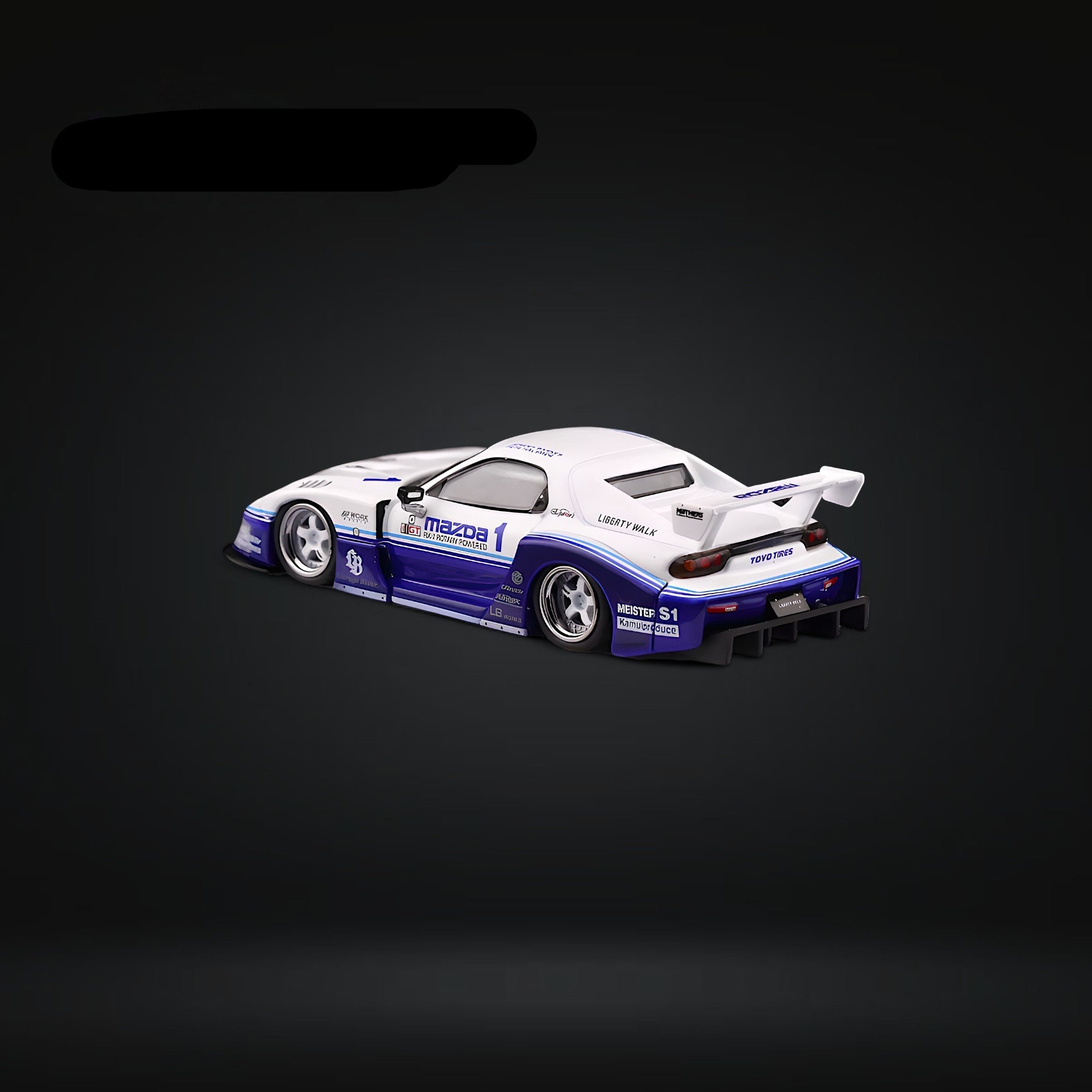 Mazda RX-7 LBWK FD3S Blue-White HTKS 24' 1:64 by Inno64 4