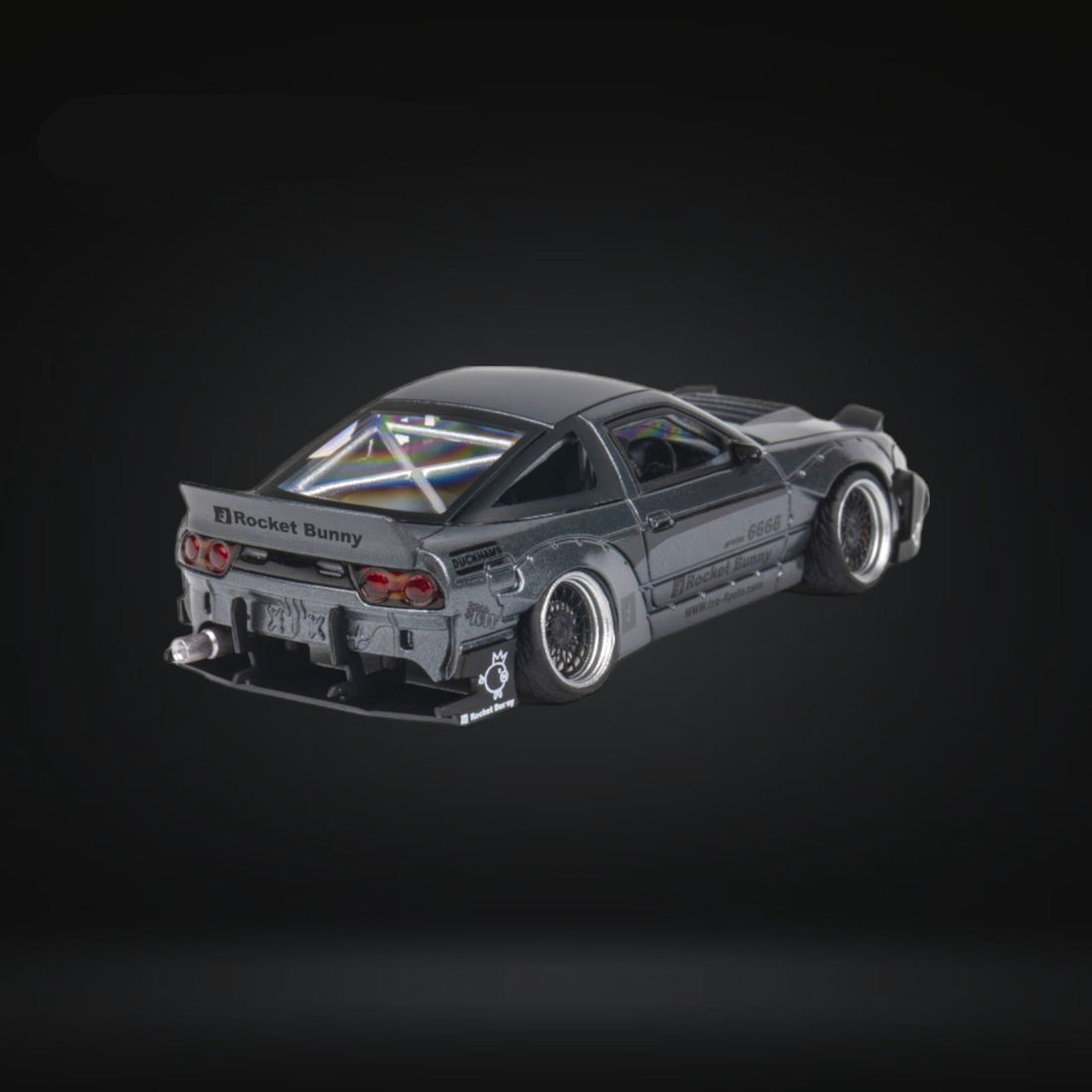 Custom 180SX Pandem Rocket Bunny Matte Grey 1:64 by MicroTurbo - 7