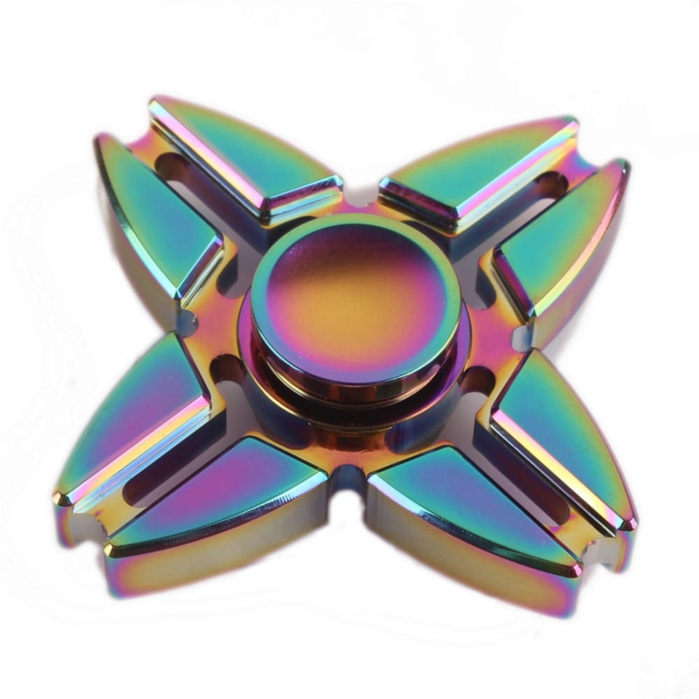 Rainbow Chameleon Split Four Way Metal EDC Fidget Spinner-0
