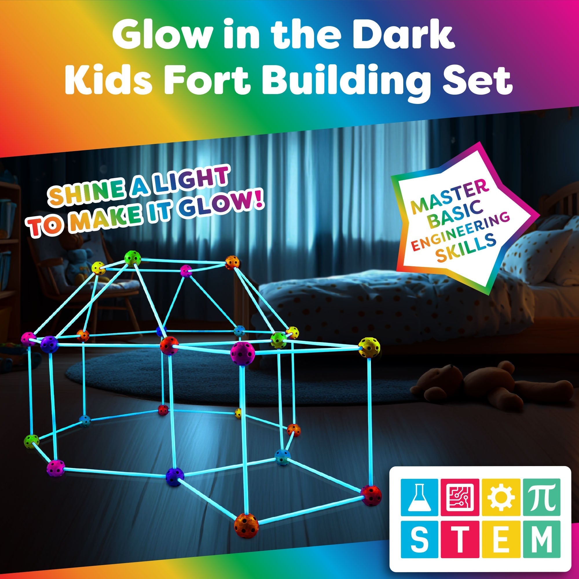 Glow in the Dark Building Set - 90 Pieces - Power Your Fun 