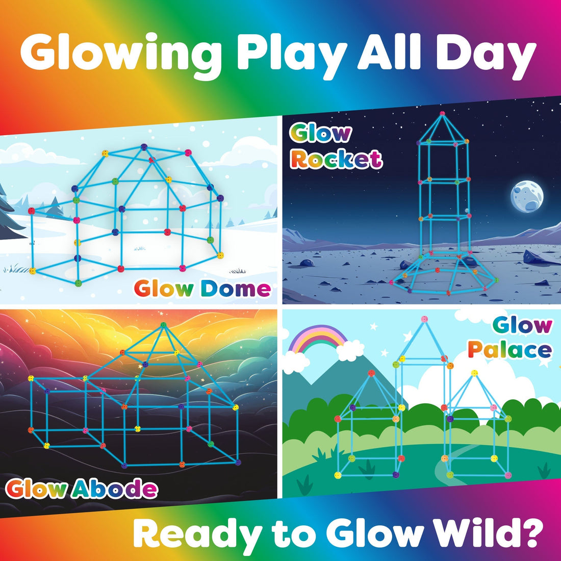 Glow in the Dark Building Set - 90 Pieces - Power Your Fun  3