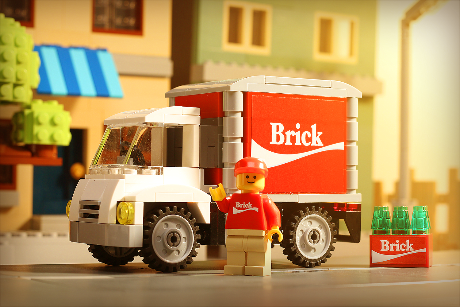 Custom Brick Soda Delivery Truck with Minifigure made using LEGO parts 3