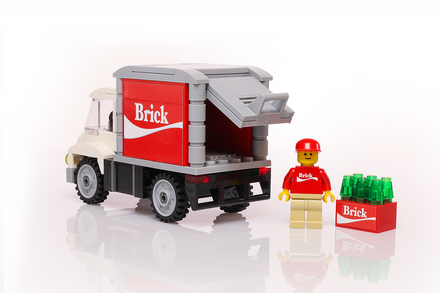 Custom Brick Soda Delivery Truck with Minifigure made using LEGO parts 2