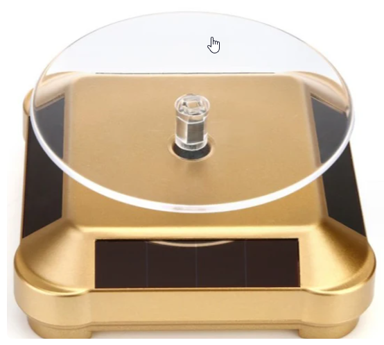 Rotating 360 Degree Solar Display for 1:64 Diecast Vehicles - Gold
