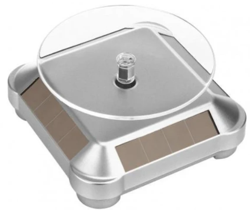 Rotating 360 Degree Solar Display for 1:64 Diecast Vehicles - Silver