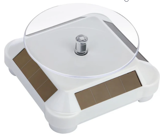 Rotating 360 Degree Solar Display for 1:64 Diecast Vehicles - White