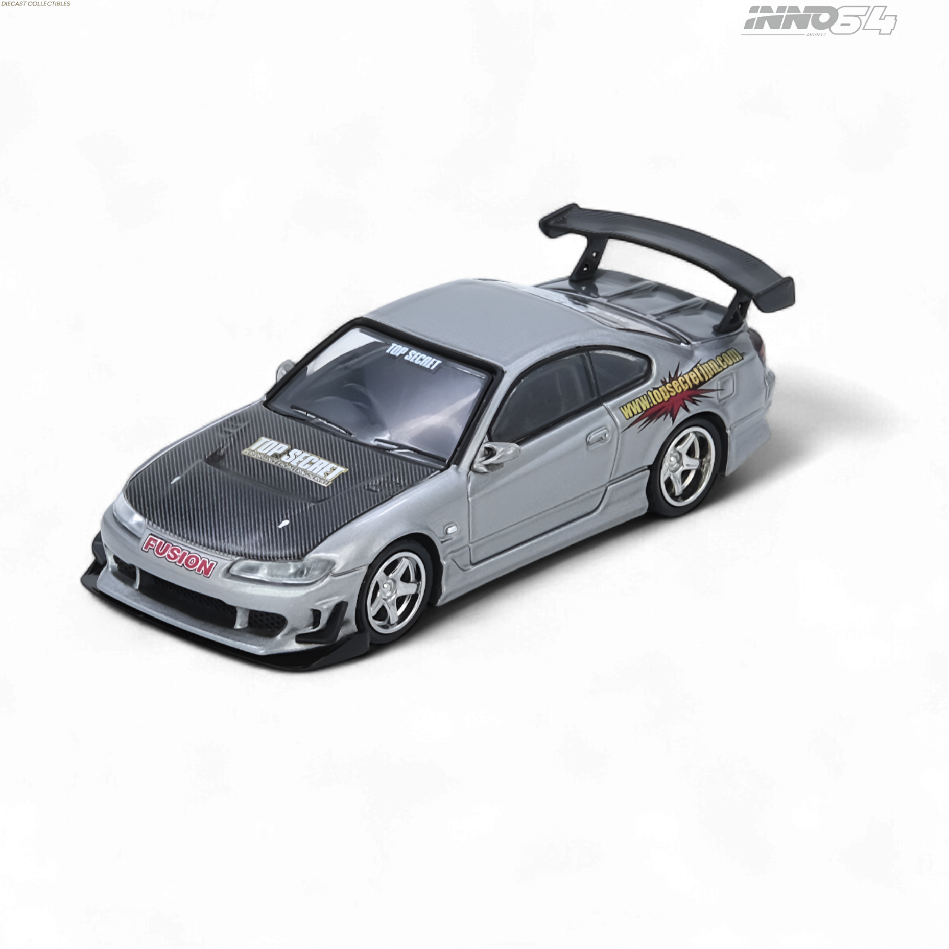 INNO64 Nissan Silvia S15 Top Secret Silver 1:64 diecast model