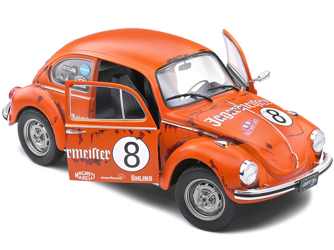 1974 Volkswagen Beetle 1303 #8 Matt Orange "Jagermeister" Tribute "Competition" Series 1/18 Diecast Model Car by Solido-1