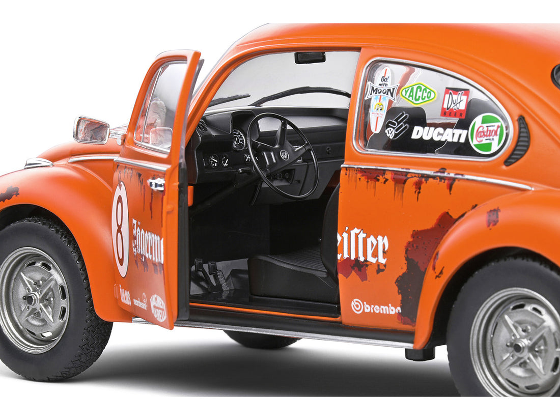 1974 Volkswagen Beetle 1303 #8 Matt Orange "Jagermeister" Tribute "Competition" Series 1/18 Diecast Model Car by Solido-2