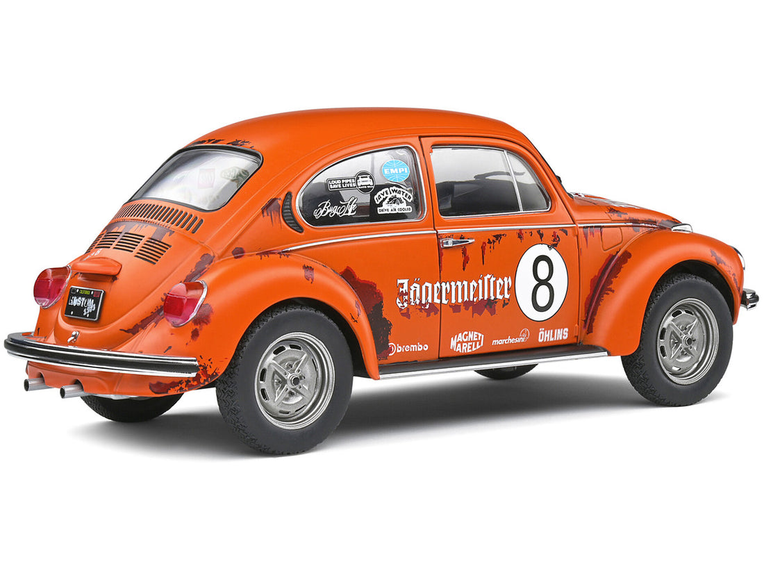 1974 Volkswagen Beetle 1303 #8 Matt Orange "Jagermeister" Tribute "Competition" Series 1/18 Diecast Model Car by Solido-4