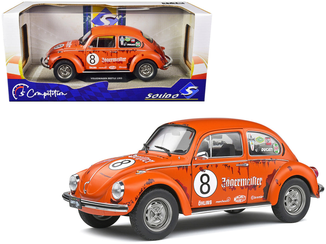 1974 Volkswagen Beetle 1303 #8 Matt Orange "Jagermeister" Tribute "Competition" Series 1/18 Diecast Model Car by Solido-0