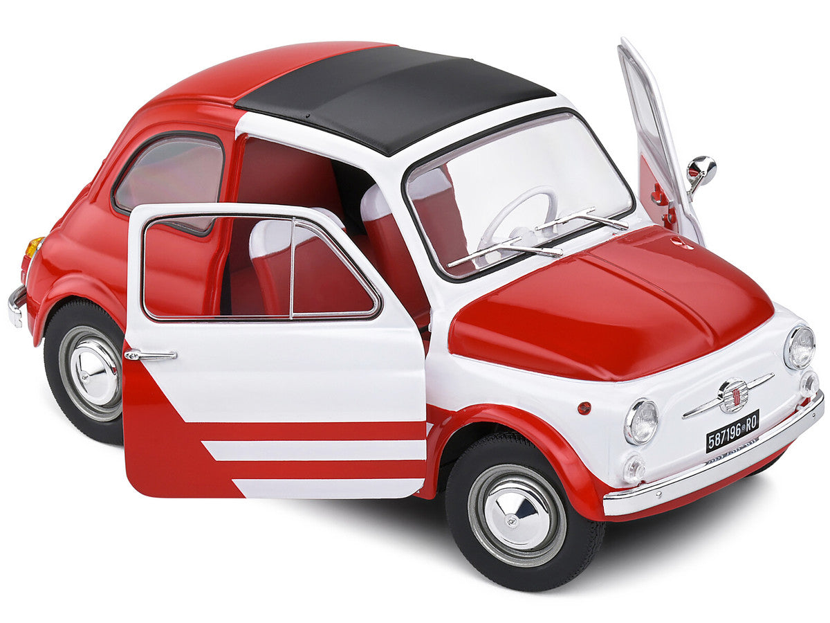 1965 Fiat 500 L Red and White with Red Interior "Robe Di Kappa" 1/18 Diecast Model Car by Solido-1