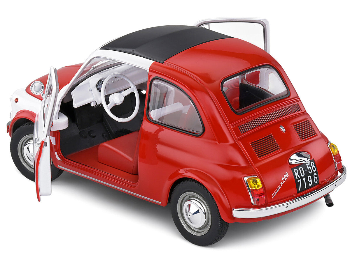 1965 Fiat 500 L Red and White with Red Interior "Robe Di Kappa" 1/18 Diecast Model Car by Solido-3