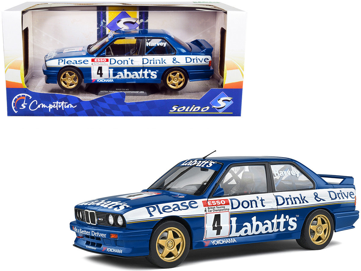 BMW E30 M3 #4 Tim Harvey "Labbatt's" BTCC British Touring Car Championship (1991) "Competition" Series 1/18 Diecast Model Car by Solido-0