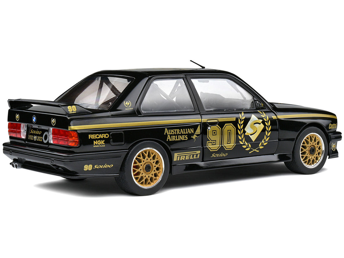 1990 BMW E30 M3 Black "Solido 90th Anniversary" Livery Limited Edition "Competition" Series 1/18 Diecast Model Car by Solido-4