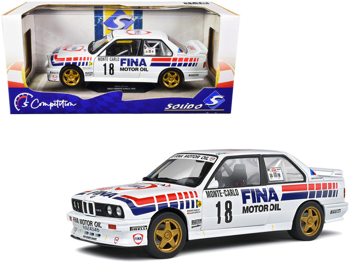 BMW E30 M3 Gr.A #18 Marc Duez - Alain Lopes "Rally Monte-Carlo" (1989) "Competition" Series 1/18 Diecast Model Car by Solido-0
