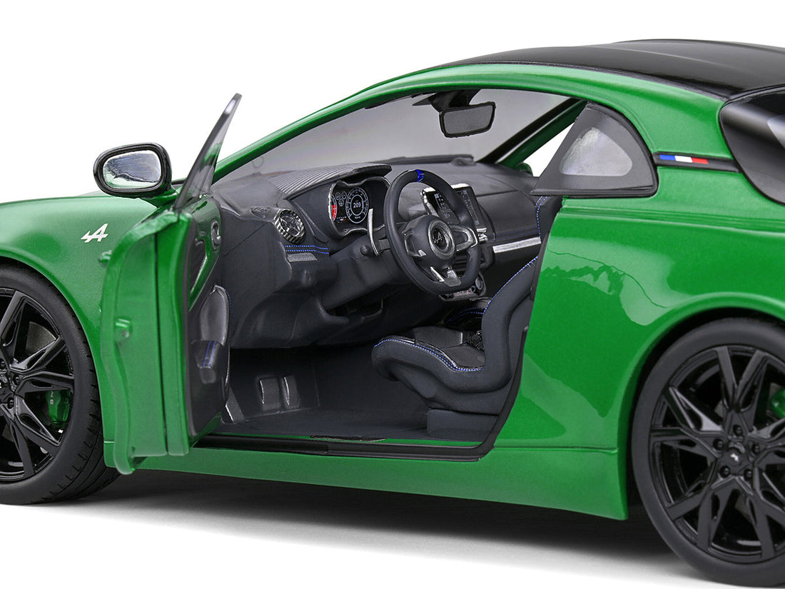 2021 Alpine A110 Pure Vert Jardin Green Metallic with Black Top 1/18 Diecast Model Car by Solido-2