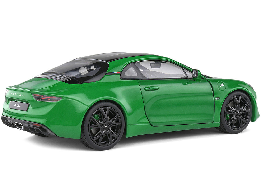 2021 Alpine A110 Pure Vert Jardin Green Metallic with Black Top 1/18 Diecast Model Car by Solido-4