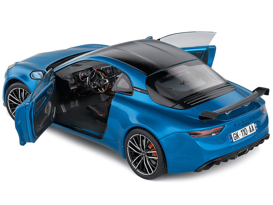 2023 Alpine A110S Pack Aero Bleu Alpine Blue Metallic with Black Top 1/18 Diecast Model Car by Solido-3