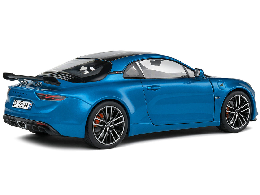 2023 Alpine A110S Pack Aero Bleu Alpine Blue Metallic with Black Top 1/18 Diecast Model Car by Solido-4