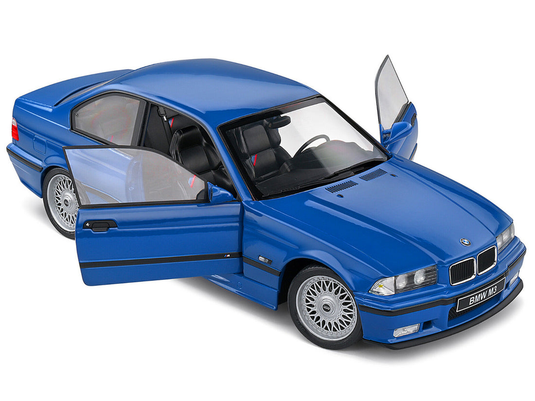1996 BMW E36 M3 Coupe Santorin Blue 1/18 Diecast Model Car by Solido-2