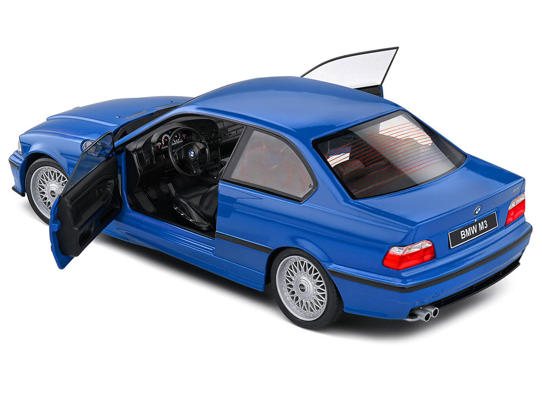 1996 BMW E36 M3 Coupe Santorin Blue 1/18 Diecast Model Car by Solido-3