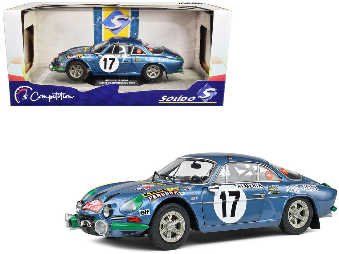 Alpine A110 1600S #17 Bernard Darniche - Alain Mahe "Rallye de Monte-Carlo" (1972) "Competition" Series 1/18 Diecast Model Car by Solido-0