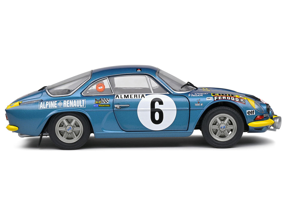 Alpine A110 1600S #6 Jean-Claude Andruet - Pierre Pagani "Rallye Montecarlo" (1972) "Competition" Series 1/18 Diecast Model Car by Solido-2