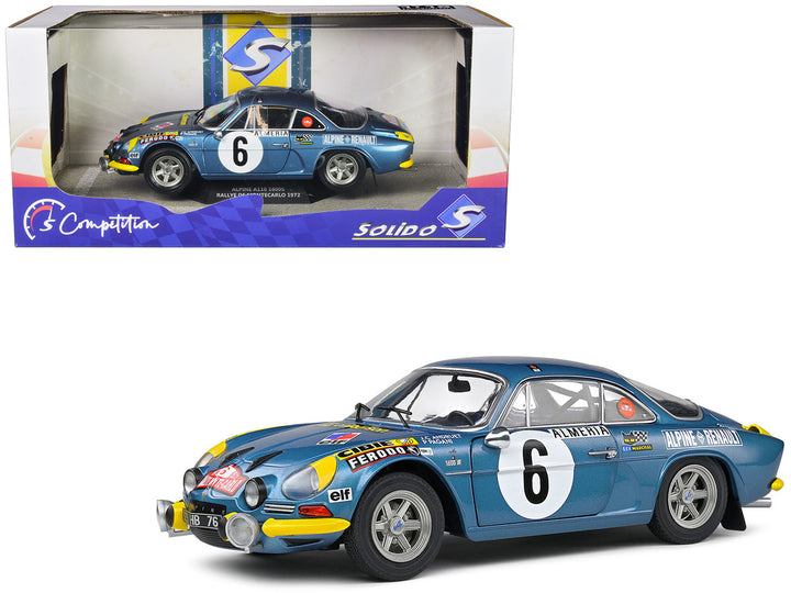 Alpine A110 1600S #6 Jean-Claude Andruet - Pierre Pagani "Rallye Montecarlo" (1972) "Competition" Series 1/18 Diecast Model Car by Solido-0