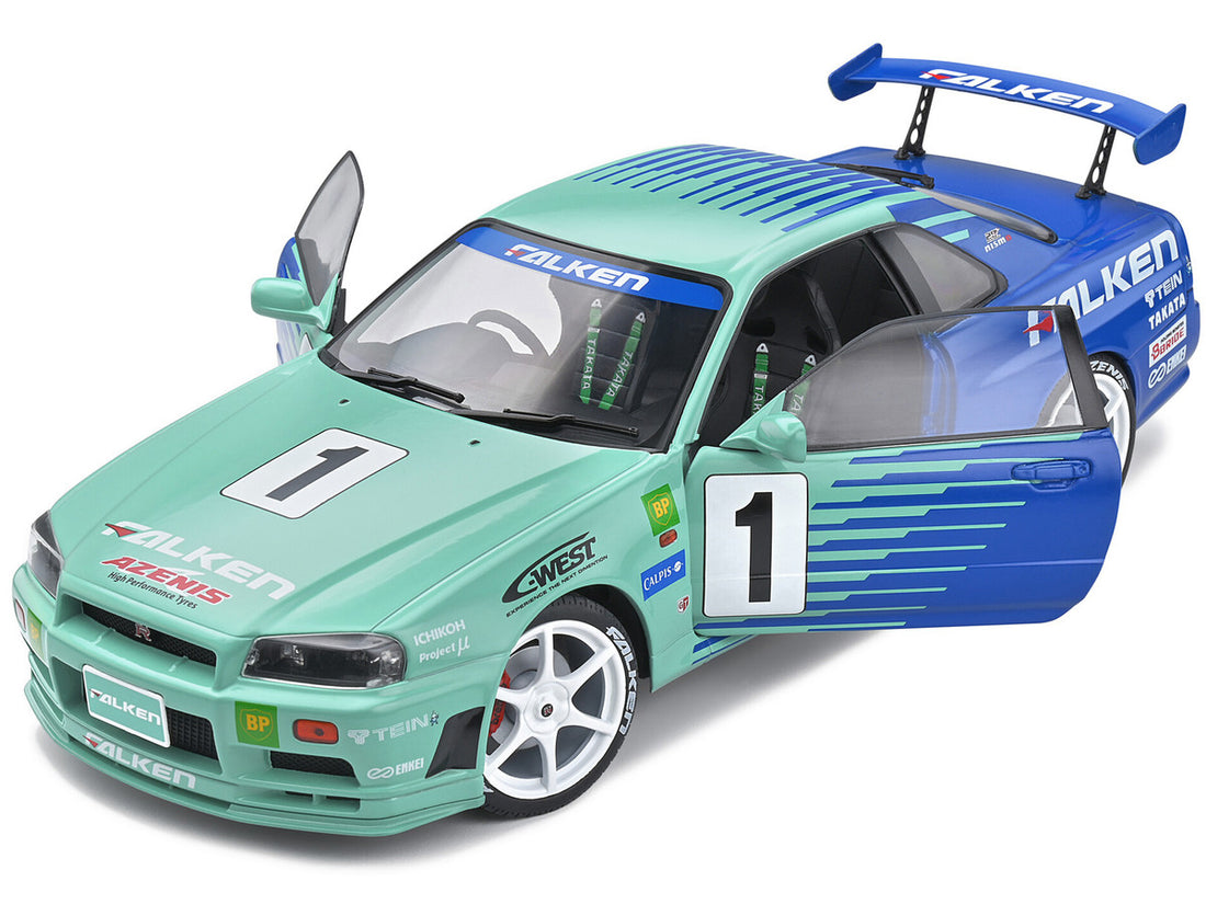 Nissan Skyline GT-R (R34) RHD (Right Hand Drive) #1 Hironori Takeuchi - Yuji Tachikawa "Falken" JGTC (Japan Grand Touring Championship) (2001) "Competition" Series 1/18 Diecast Model Car by Solido-1