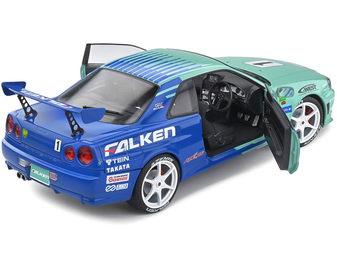 Nissan Skyline GT-R (R34) RHD (Right Hand Drive) #1 Hironori Takeuchi - Yuji Tachikawa "Falken" JGTC (Japan Grand Touring Championship) (2001) "Competition" Series 1/18 Diecast Model Car by Solido-3